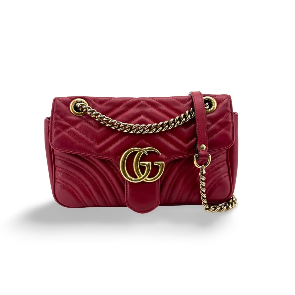 Gucci GG Marmont Flap Chevron Leather